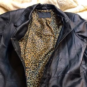 Women’s Trench Coat Black Leather Jacket